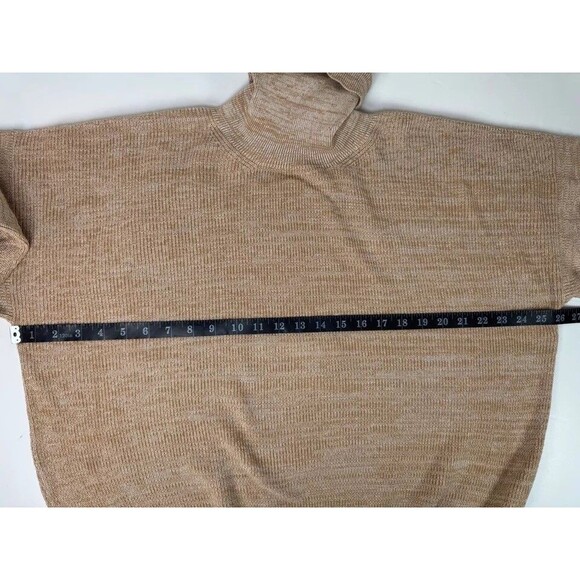 Sama Knits Womens Large Turtleneck Sweater Brown Organic Cotton Oversized Peru - Picture 8 of 12